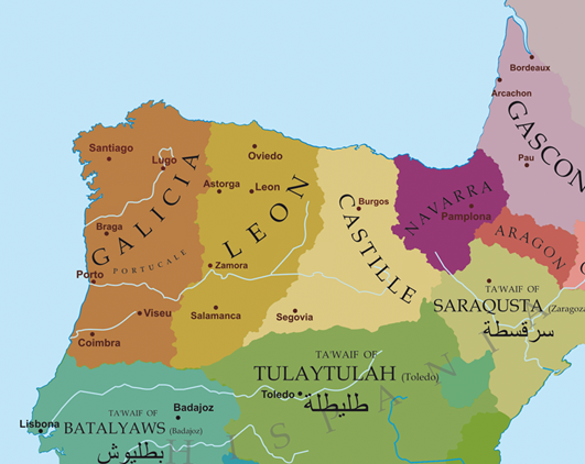 Political situation in the Northern Iberian Peninsula around 1065.:https://en.wikipedia.org/wiki/Sancho_II_of_Castile_and_Le%C3%B3n