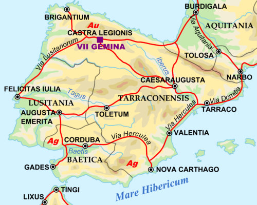 We clearly see the City of Burdigala on the northeast corner of the map of Roman Hispania around 125 AD https://en.wikipedia.org/wiki/Gallia_Aquitania
