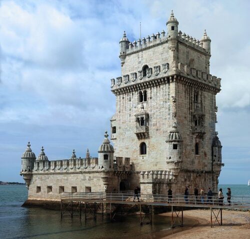 The Tower of Belém, one of the most representative examples of Manueline style in Lisbon, Portugal. View from Northeast.https://en.wikipedia.org/wiki/Manueline & https://en.wikipedia.org/wiki/Bel%C3%A9m_Tower