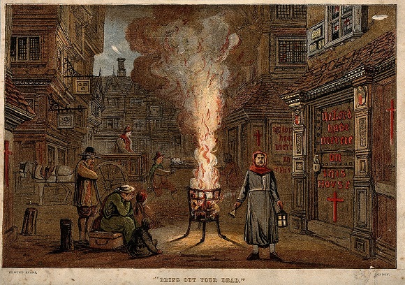 https://commons.wikimedia.org/wiki/Category:Great_Plague_of_London#/media/File:A_street_during_the_plague_in_London_with_a_death_cart_and_m_Wellcome_V0010604.jpg